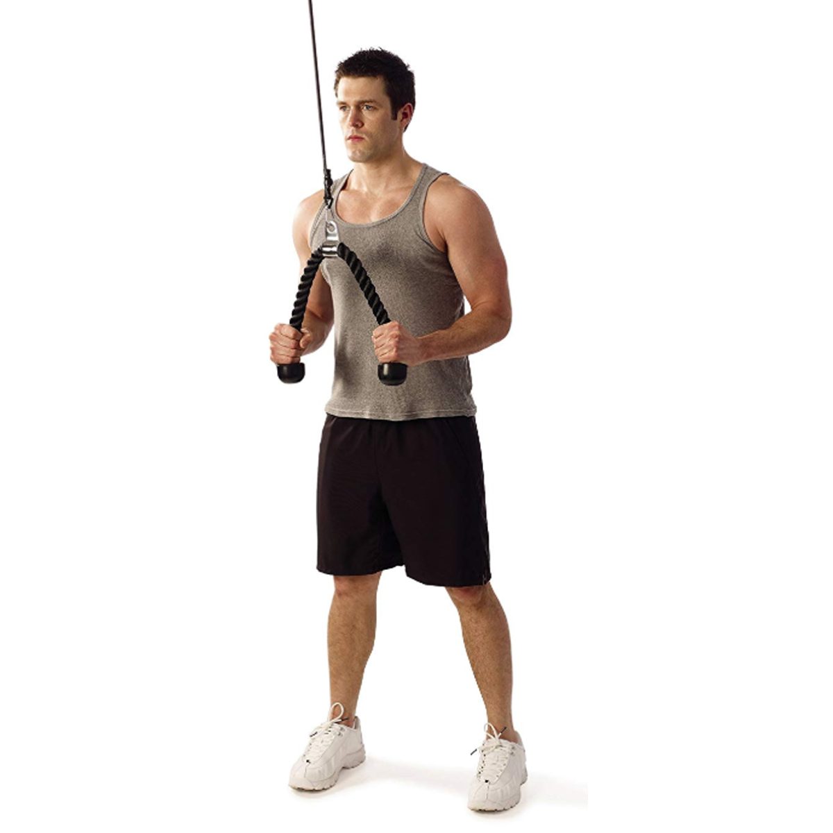 Agarre Polea Cuerda Doble Triceps Entrenamiento Pesas - Imagen 6