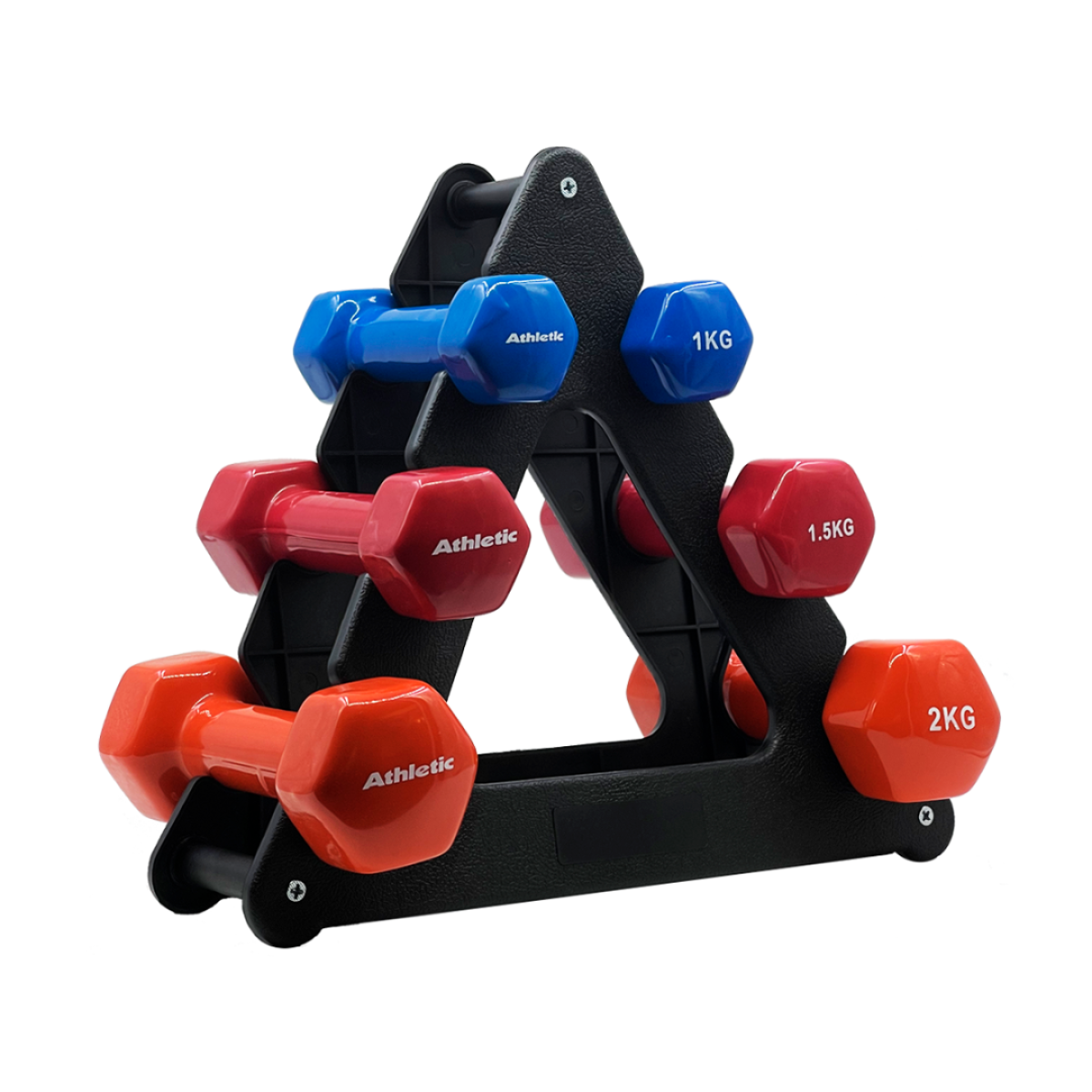 Set Mancuernas Vinilo Con Soporte 9kg Supergym