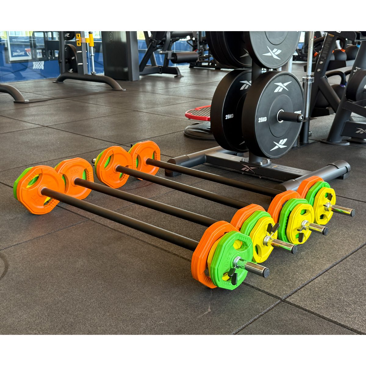 Set Barra Body Pump Fitness 2,5KG +17,5kg Discos Athletic